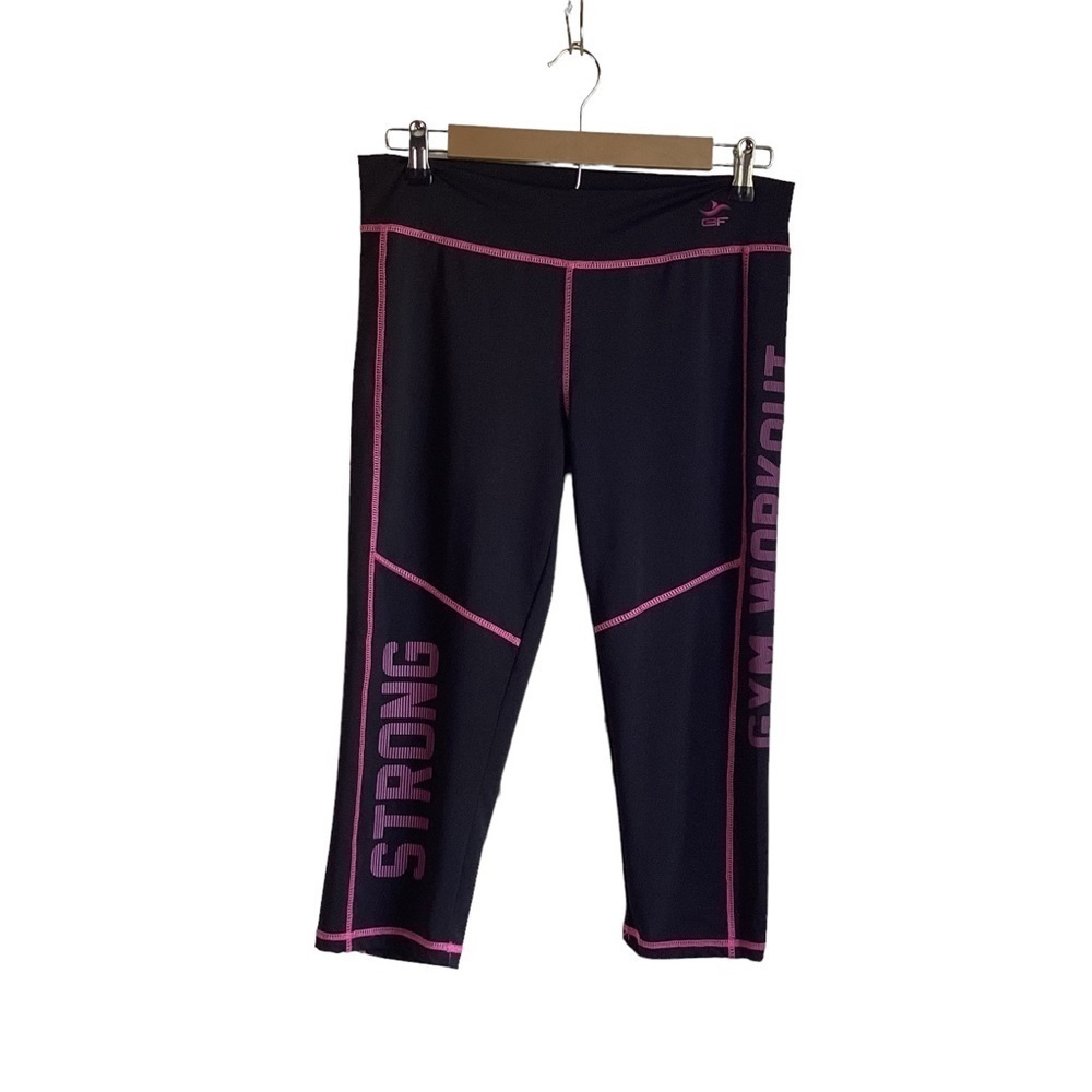 Blue Fish Women’s Black With Pink Accents Leggings.  Size L